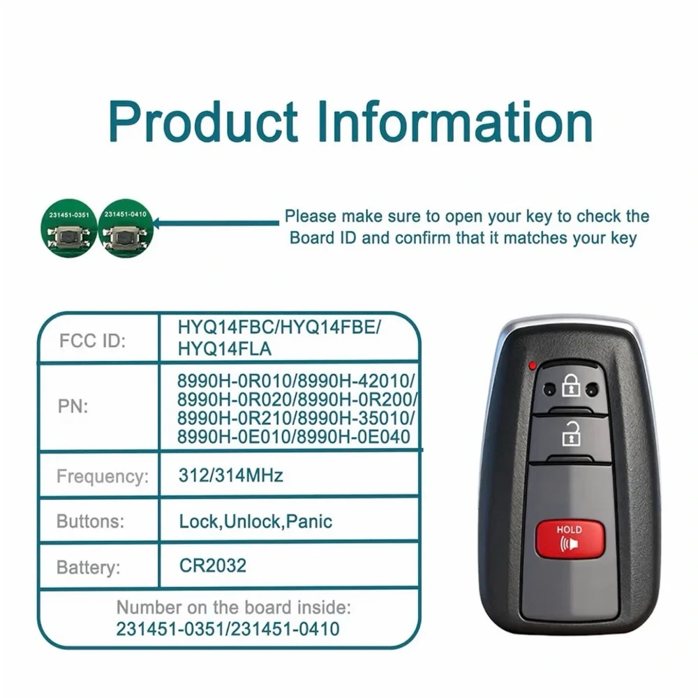 Smart key Fob for Toyota RAV4 2019-2023 - Picture 5 of 10